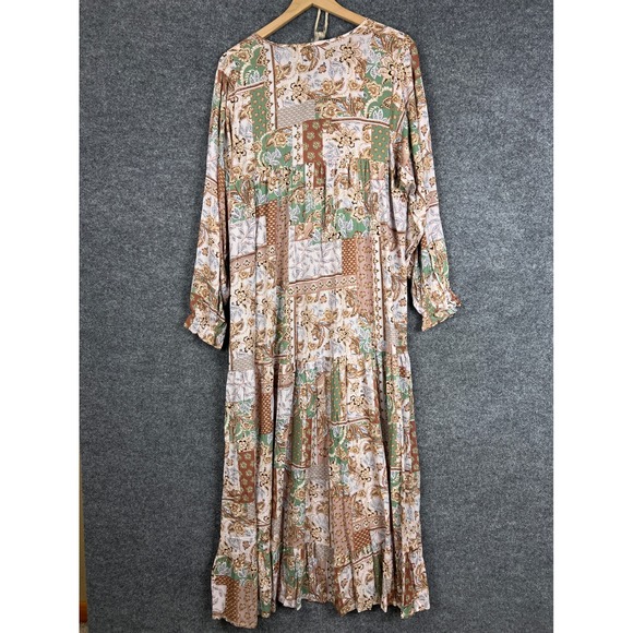 NEW Dress Forum Women's Maxi Dress Patchwork Floral‎ Long Sleeve Casual size M - Picture 3 of 10